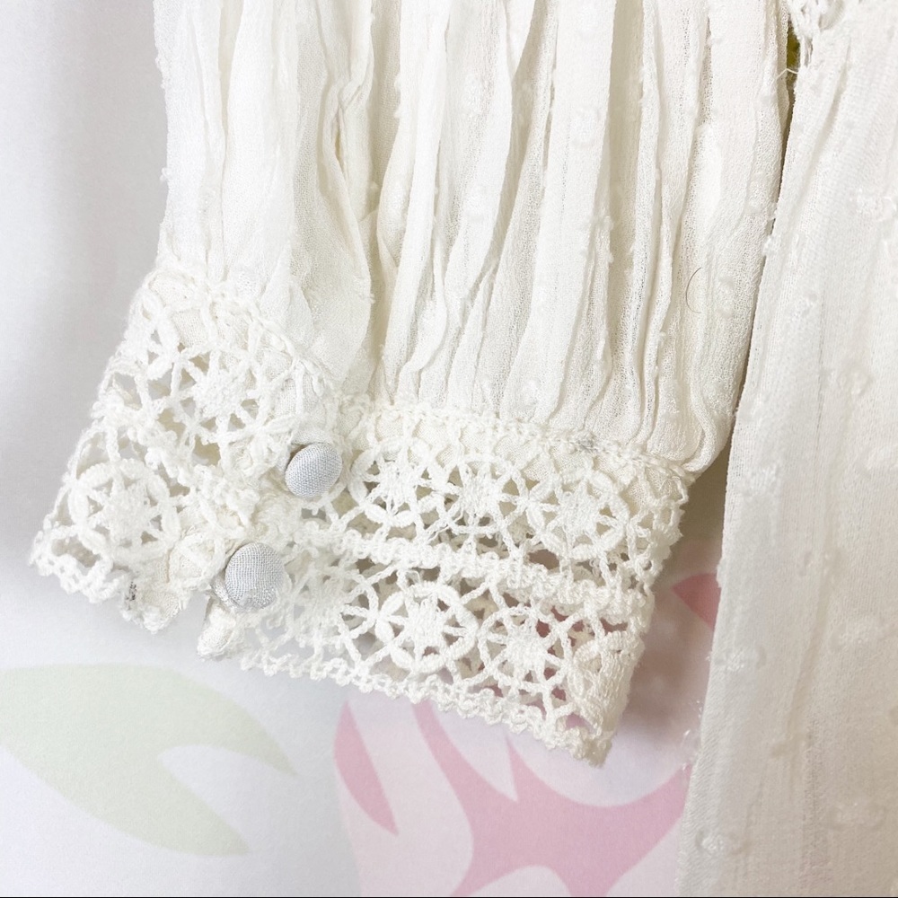 NEW Love Shack Fancy Simonna Floral Ruffle Lace Ivory Cream Boho Mini Dress 10 - Picture 14 of 16